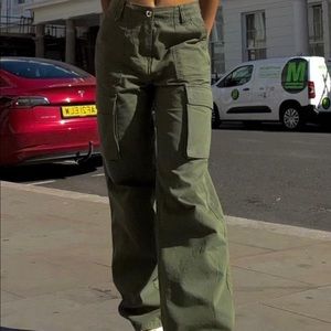 Bershka | Jeans | Bershka Olive Green Cargo Pants | Poshmark